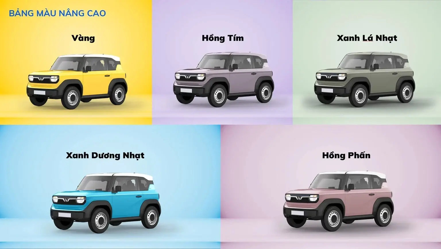 Xe điện Vinfast VF3 26 Xe dien Vinfast VF3 bang mau 1