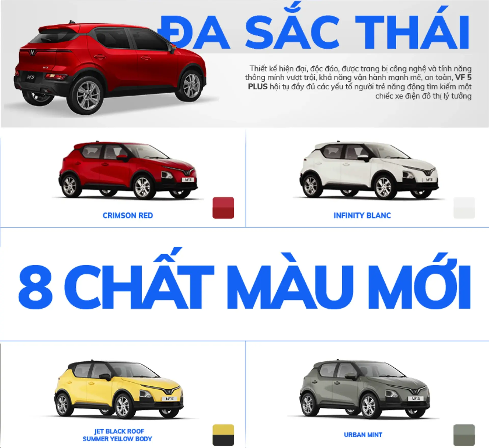 Xe điện vinfast VF5 bảng màu 1