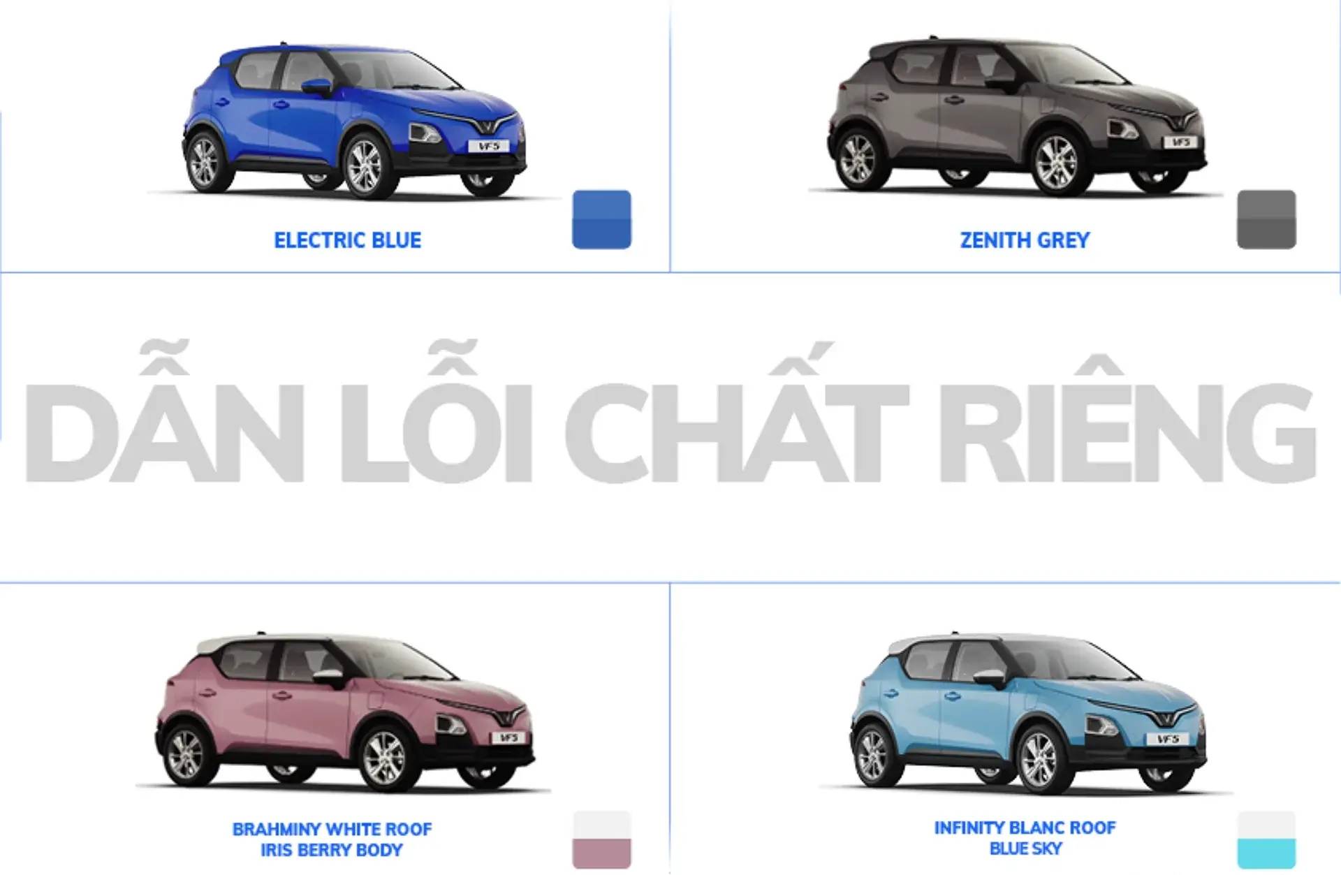 Xe điện vinfast VF5 bảng màu 2